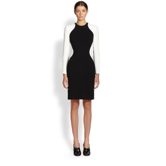 Stella McCartney Design Illusion Elegant Black and White Long Sleeve Mini Dress - Picture 1 of 10